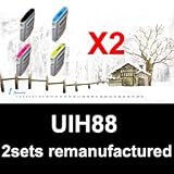 8 2 Sets Remanufactured Ink Cartridge For Hp Officejet Pro L7680 L 7680 Printer replacement For Black Hp88 Hp 88 Cg464ae C9386ae Cyan C9387ae Magenta C9388ae Yellow Multipack By Unielectronics