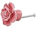 Tecrio 10pcs-Pack Ceramic Vintage Floral Rose Dresser Closet Kitchen Cupboard Deawer Knobs Handle Decor Pulls w/ Screws (Pink)
