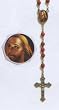Rose Petal Scented Rosary - Head of Christ Centerpiece - Byzantine Cross - 18in. Chain - Matching Case - IMPORTED FROM ITALY