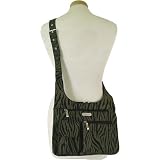 Zebra Dark Olive Baggallini City Bagg Crinkle Colors ~ Sleek comfortable and easy access