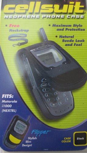 Cellsuit Neoprene Celluar Flip Phone Case for maximum style and protection - Fits Motorola i1000 - BLACK