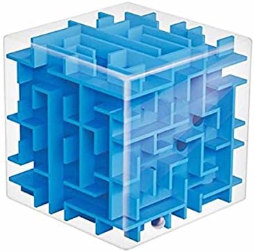 Sumeio 3D Cube Maze Ball Magic Puzzle Cube Kids Brain Teaser Toy Blue