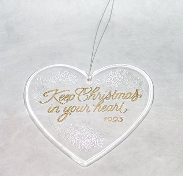 Christmas Tree Ornament Keep Christmas In Your Heart Pendant Vintage 1993 Decor