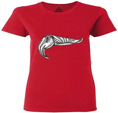 ShockBabic Art Cuttlefish Pastel Painting Under Running Fine Heavyweight Short Sleeve Women T-shirt Size M