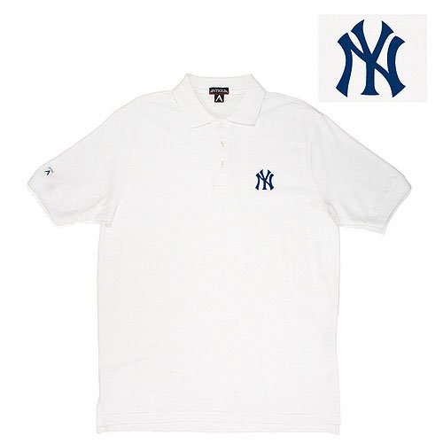 New York Yankees Classic Pique Polo Shirt (White) - Medium