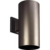 Progress Lighting P5641-20 6-Inch Cylinder with Heavy Duty Aluminum Construction and Die Cast Wall Bracket Powder Coated Finish UL Listed For Wet Locations, Antique Bronze