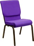 18.5''W Purple Fabric Stacking HERCULES&trade; Church Chair with Gold Vein Frame Finish [XU-CH-60096-PU-GG]