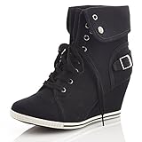 Bucco Aviva Wedge Sneakers, Black 8.0