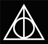 Deathly Hallows Harry Potter Die Cut Vinyl Car Decal Sticker for Car Window Bumper Truck Laptop Ipad Notebook Computer Skateboard Motorcycle | 5.5 X 4.75 | KCD188