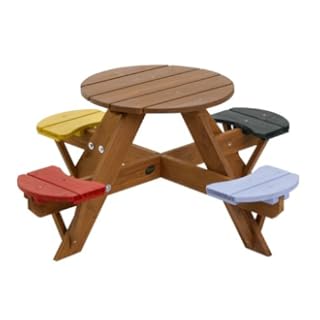 Plum Children's Garden Picnic Table with Coloured Seats