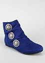 Medallion Button Suede Bootie