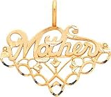 14K Yellow Gold Mother Birthstone Charm Holder Pendant
