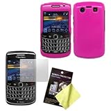 Hot Pink Hard Case / Cover / Shell & LCD Screen Guard / Protector for Black ....