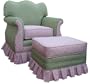 Angel Song Bubblegum - Pink/Green - Empire Adult Rocker Glider Chair - Down Filled
