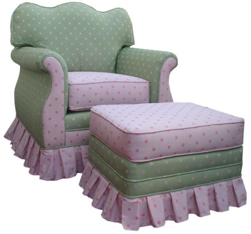 Kitchen: Angel Song Bubblegum   Pink/Green   Empire Adult Rocker Glider Chair   Down Filled
