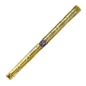 Antique Amethyst Filigree Bar Pin Brooch, circa 1930s by The Way We Were