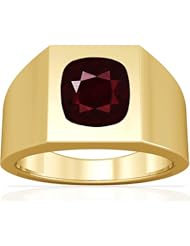 18K Yellow Gold Cushion Cut Ruby Solitaire Ring