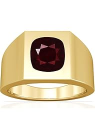 14K Yellow Gold Cushion Cut Ruby Solitaire Ring