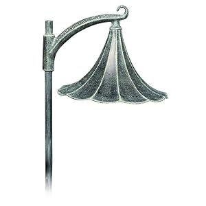 Antique Silver Large Scalloped Shade 25 1 2 High Path Light by 