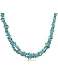 Gemstone Double Strand Necklace with Sterling Silver Clasp, 18"