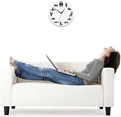 LDYGIRL Adult Lover Creative Wall Clock Bedroom Adornment Mute Quartz Clock 12 inches