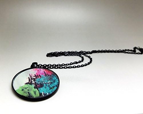 Unique Abstract Art Necklace for Women, SNOWY MOUNTAIN, Resin Jewelry Pendant Necklace, Wearable Art Fashion Necklace, Artisan Jewelry Long Statement Necklace, Gifts for Her, ARTBYSANDRAV Collection