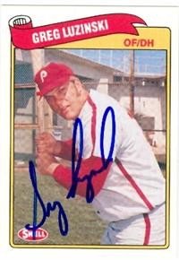 Greg Luzinski Autographed/Hand Signed Baseball Card (Philadelphia Phillies) 1989 Swell Legends Card