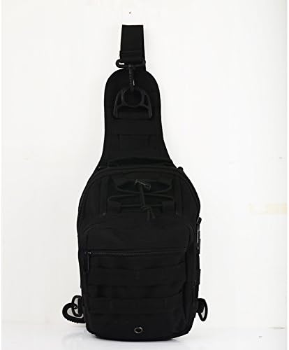 Outdoor Tactical Shoulder Backpack, Military &amp; Sport Bag Pack Daypack for Men Camping, Hiking, Trekking, Rover Sling (Black)
