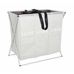 Wenko 3440113100 W�schesammler Trio - 3 W�sche-Kammern, Polyester, Aluminium, 63 x 57 x 38 cm, beige