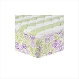 Flower Basket Quilted Changing Pad Cover Cover in Lilac, Green and White