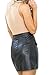 Prograce Women Lace Up Bodycon Front Big Pockets Tight High Waist PU Mini Skirt