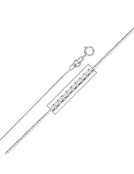 14k White Gold 0.5mm Box Link Chain with Spring Ring Clasp (16" 18" 20" 22") (PLEASE NOTE : ONLY FOR LIGHT PENDANT)