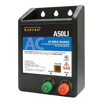 Zareba A50LI AC Powered Low Impedence 50 Mile Fence Charger
