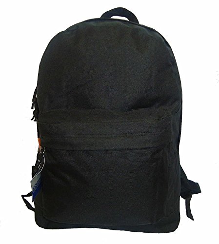 Classic Bookbag Basic Backpack Simple Student School Book Bag Casual Daily Daypack 18 Inch with Padded Back & Mesh Side Pocket