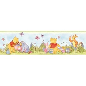 Blue Mountain Wallcoverings DS026307 Lazy Daze Pooh Self-Stick Wall Border, 5-Inch by 15-Foot