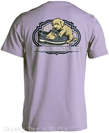 Sugar Magnolias SHOELACES Unisex Tee Shirt Southern Shoe Laces Puppy T-Shirt (l)