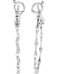 1/2 ct tw Diamond Inside/Outside Hoop Earrings in 14k White Gold