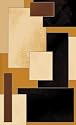 Modern Contemporary Blocks Geometric Abstract Black, 4' x 6'