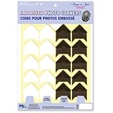 Forever In Time Photo Corners Self-Adhesive Embossed Cardstock, 3/4-Inch, 40 Per Package, White/Black
