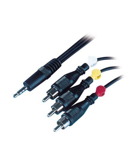 Vivanco CK 19 Audio-/Videokabel, 4-pol-3,5mm Klinkenstecker - 3x Cinchstecker, 2m, schwarz Preisvergleich