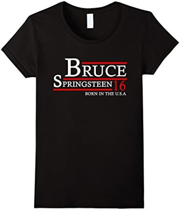 Women's Born In the U.S.A Bruc-e Springstee-n T-Shirt Medium Black