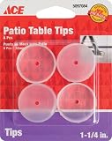 Shepherd Hardware Prod 3039 ACE Ace Patio Furniture Tip Round Insert Cup 1-1 4 - Clear - Card of 4