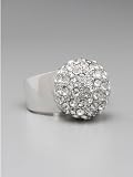 GUESS Pave Dome Ring - Size 7, SILVER (7)