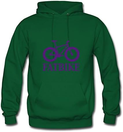Designed Long-sleeve Fatbike_with_text Comfortable Hoody In Green Women Cotton Medium
