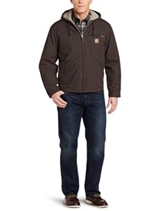 Carhartt Men's Sandstone Duck Sierra Jacket J141,   Dark Brown,   Medium Regular