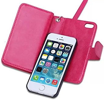 iPhone 5 & 5S Two-in-one Protective Leather Cover with 6 Card Slots (Rose)
