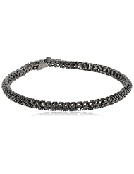 Black Rhodium-Plated Sterling Silver and Black Diamond Tennis Bracelet (1 cttw), 7"