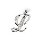 INITIAL PENDANT W/CZ STERLING SILVER .925 Letter L