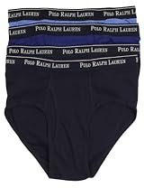 Ralph Lauren Mens Underwear Low Rise Brief 4Pack Blue Mix