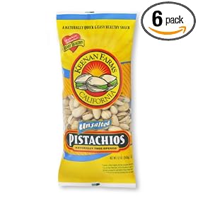Keenan Farms Pistachio, In-Shell Unsalted, 12-Ounce Bags (Pack of 6)